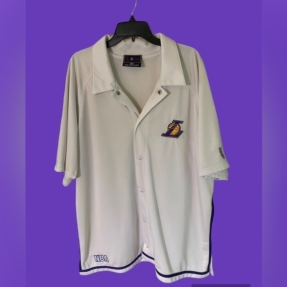Lakers- 2X NBA vintage 90’s lined button up jersey/polo. Excellent preowned! - Picture 5 of 13